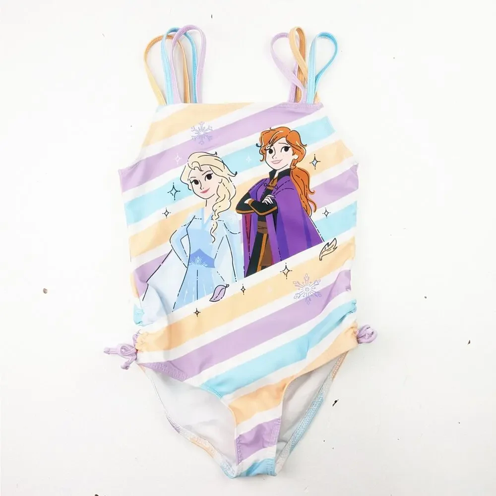 Disney Frozen Striped Swimsuit Size 5-6